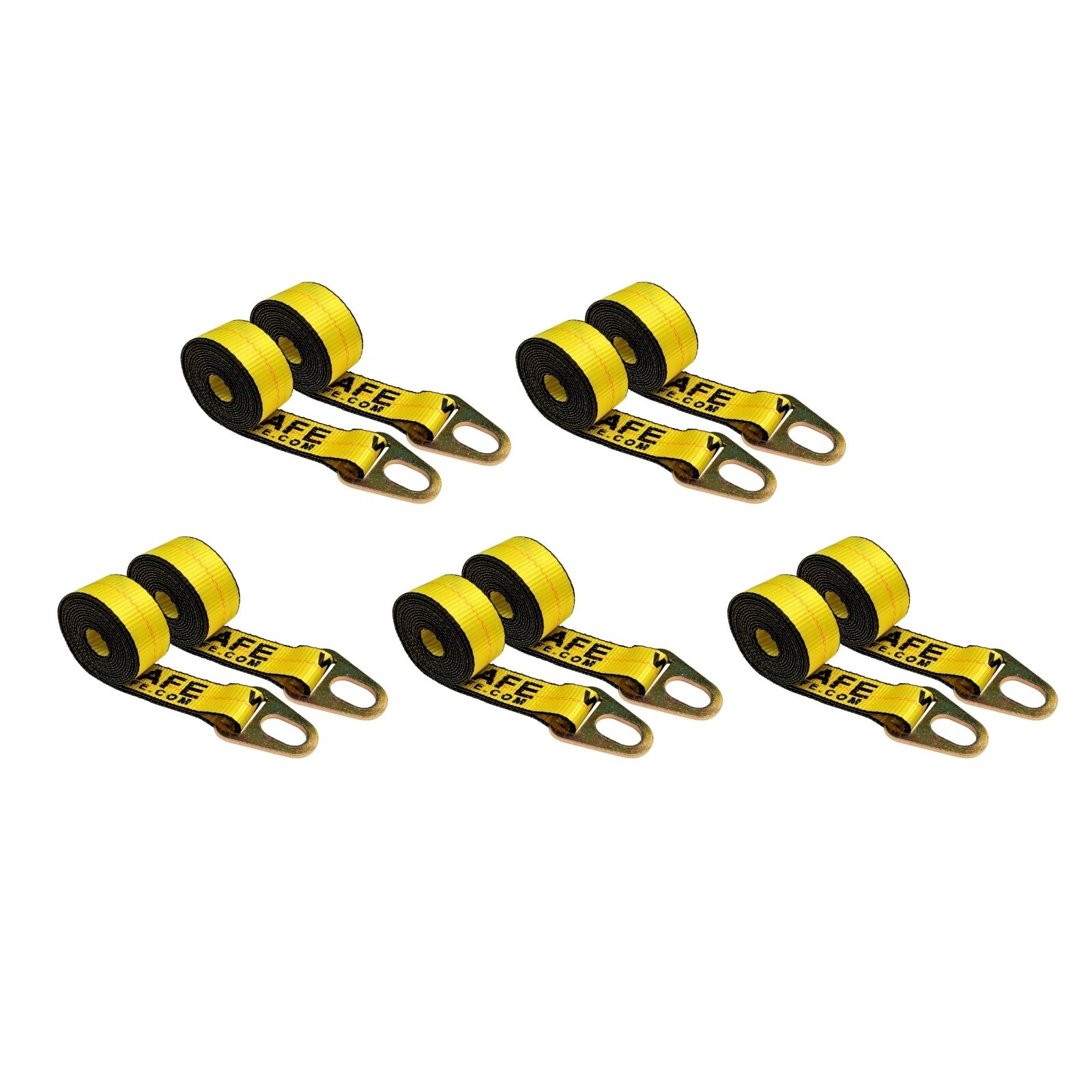 USA 10 Pack 2" x 10' Chevron Wheel Lift Lasso Strap w/ Keyhole For Auto Tie Down