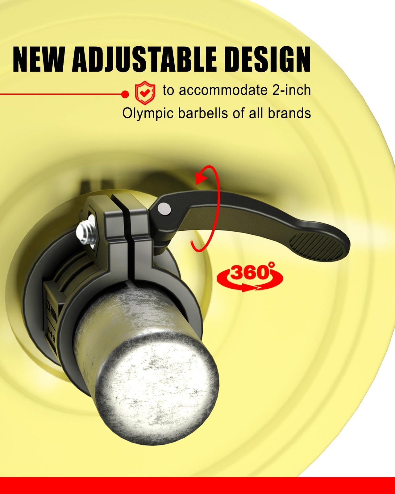 Olympic Barbell Clamps 2 inch Adjustable Clips Quick Release Black