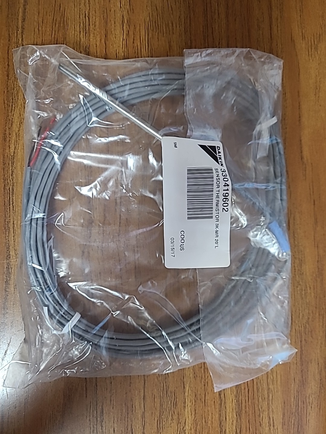 DAIKIN 330419602 Water Temperature Sensor,20 ft. Lead 161V74