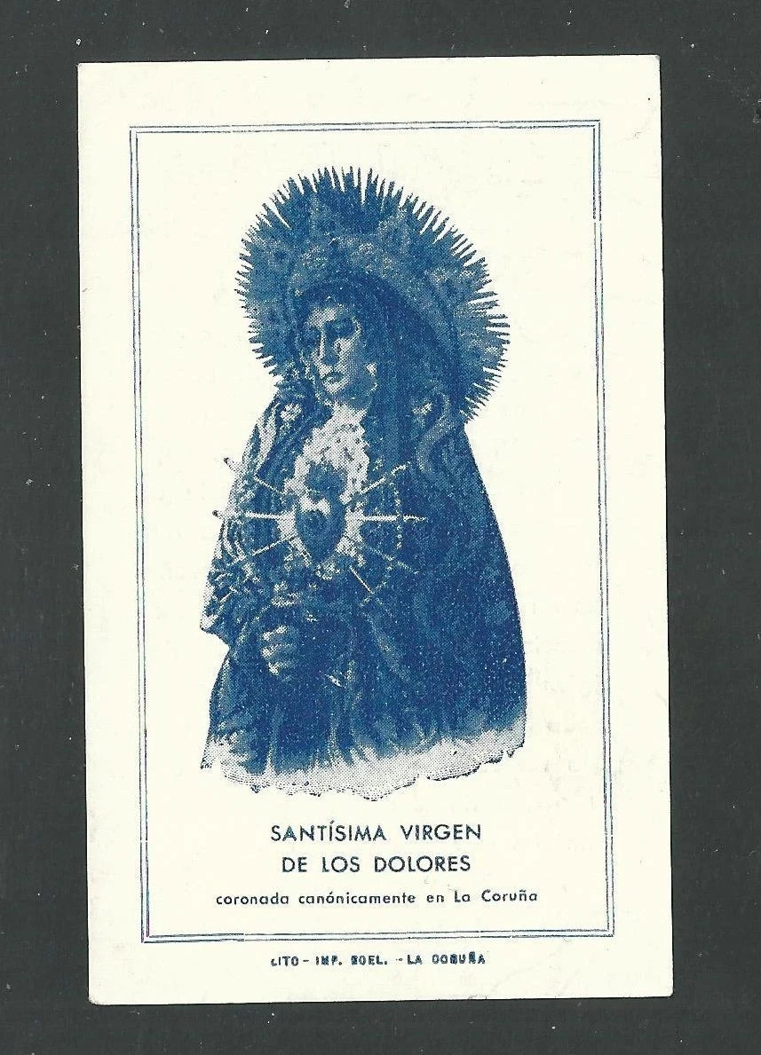Holy card antique de la Virgin Dolorosa santino image pieuses estampa