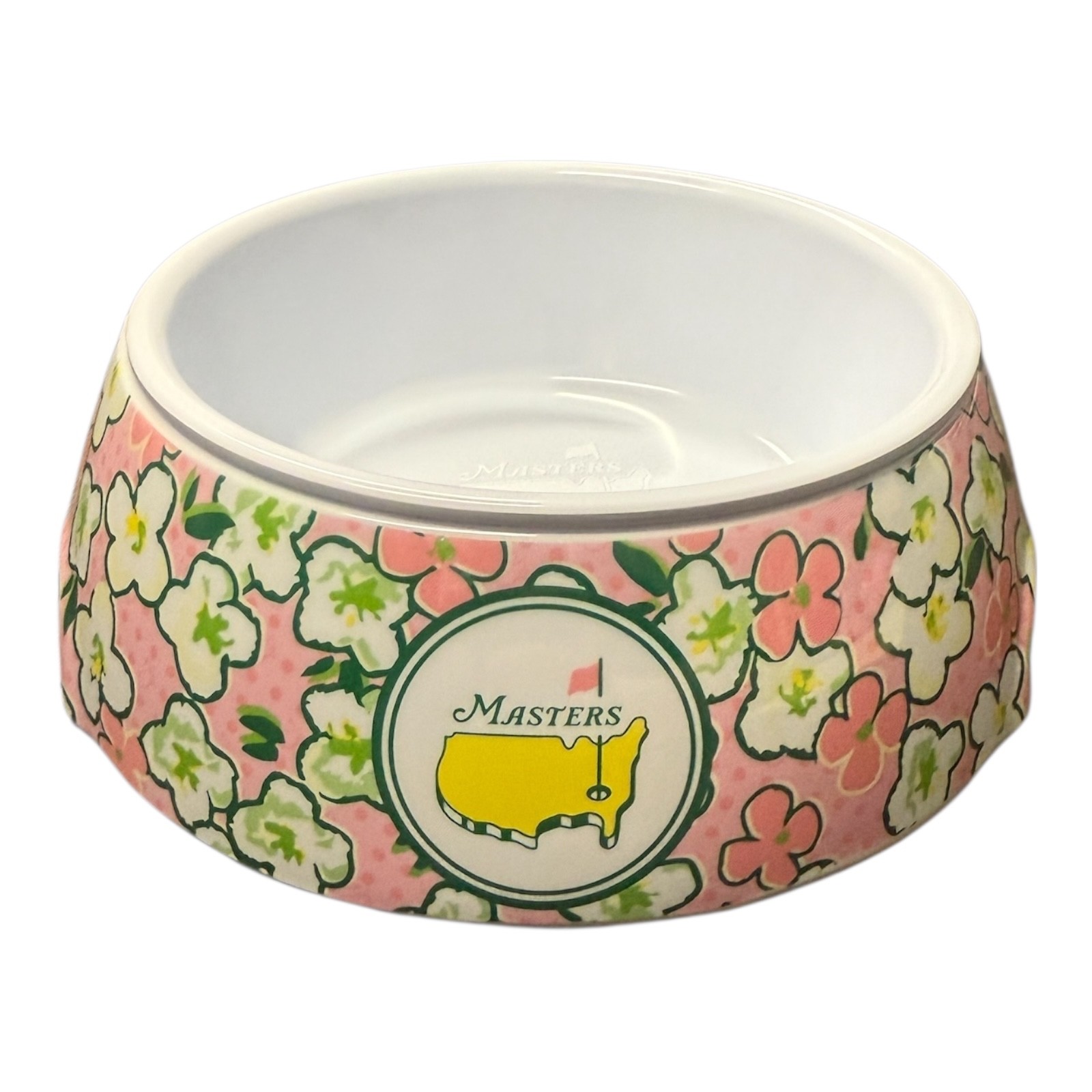2026 Masters Tournament Large Floral Green And Pink Pet Bowl Must Have