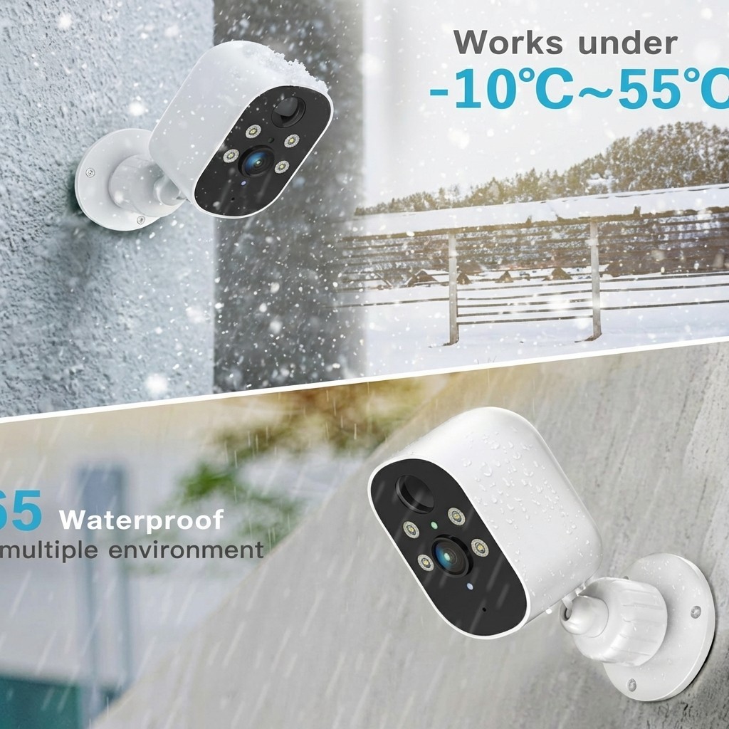 3Pcs Solar Camera Wireless Battery Powered Security Camera System Outdoor WiFi