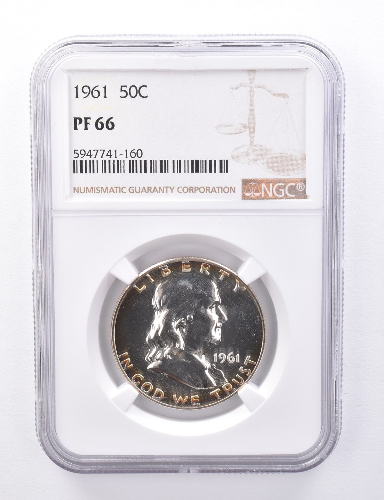PF66 1961 Franklin Half Dollar - Graded NGC Toned *4300