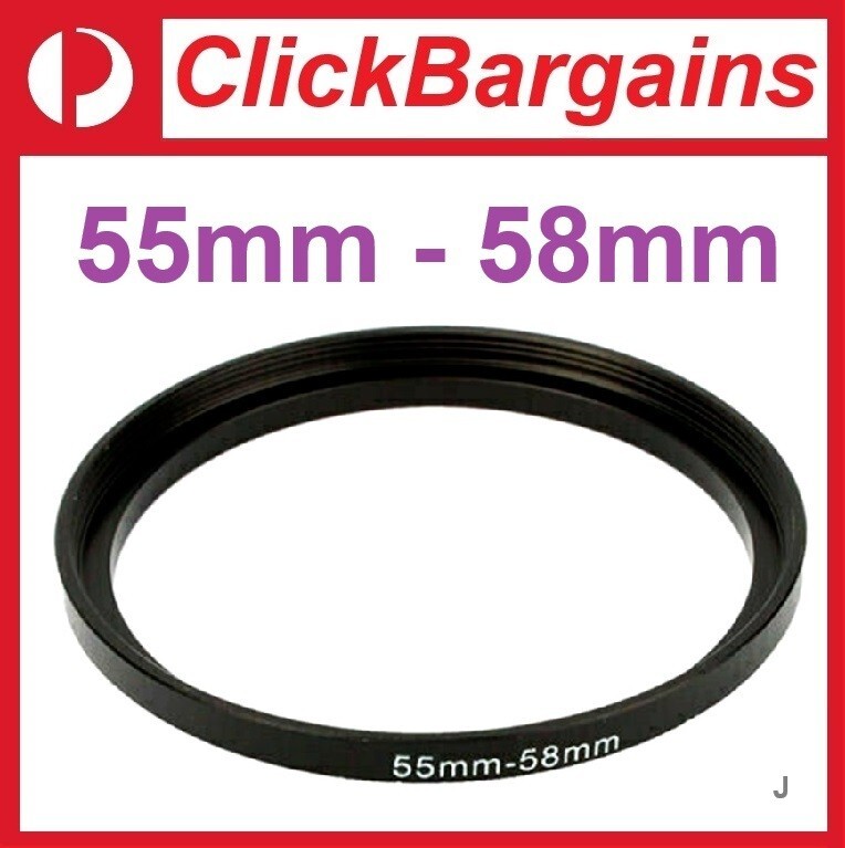 FOTOWORX 55mm to 58mm Step Up Camera Lens Filter Adapter Ring Stepping 55-58 mm