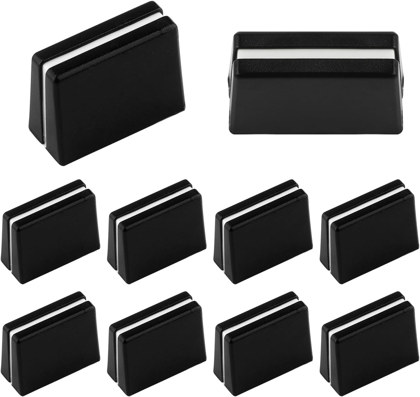 Durable Black Fader Knobs - 10 Piece Set for DJ Mixers and Controllers