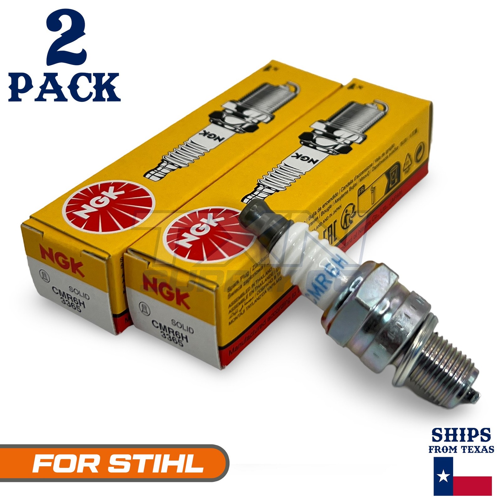 2 Pack NGK Spark Plug - For STIHL Trimmer Cutter FS 131 R (1.9hp)