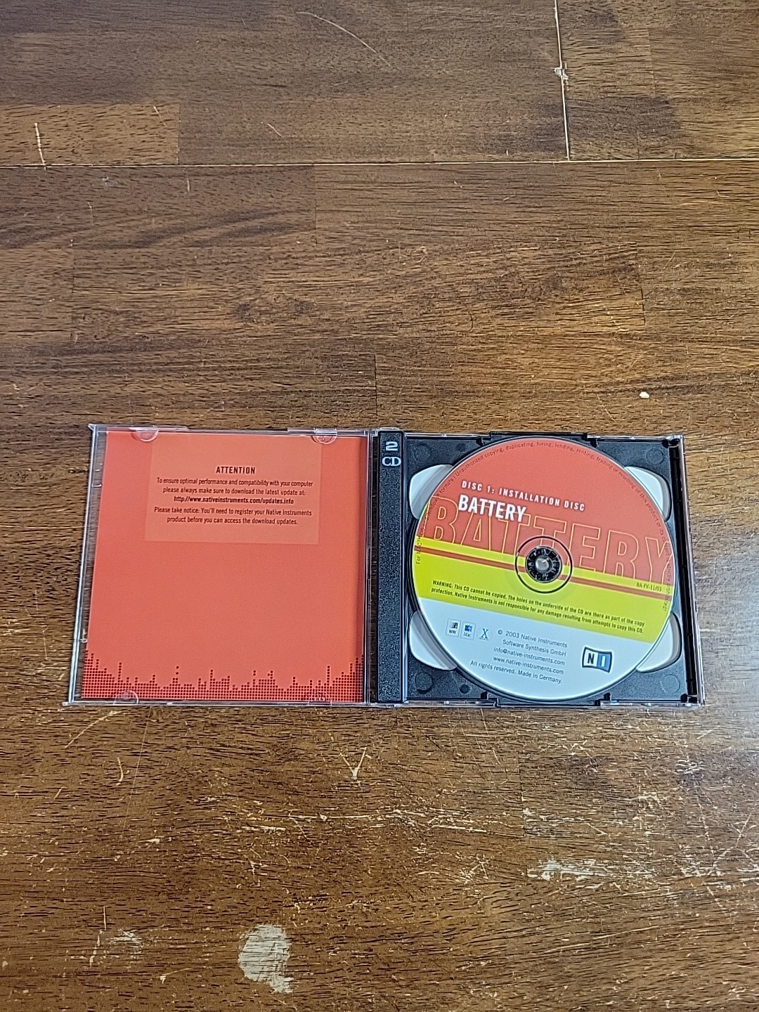 Vintage 2003 Native Instruments Battery 2 Virtual Drum Sampler Software 2 CD Set
