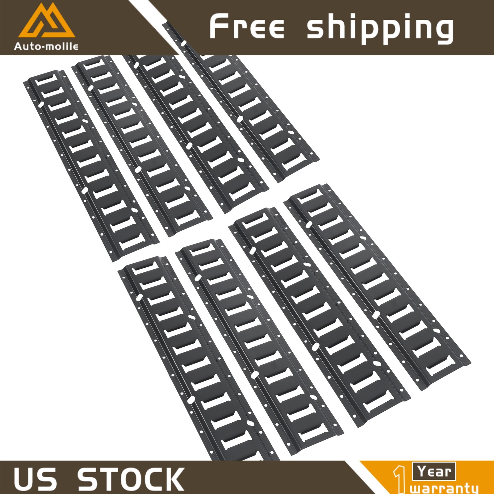 For Vans Trucks ATV 8 Pack 2' E Track Tie Down Rail System Heavy Loads Durable