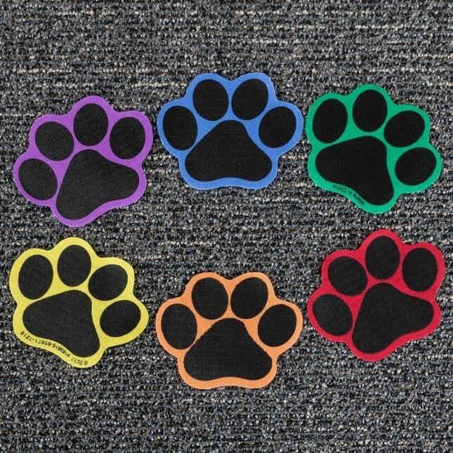 5" Carpet Mark It Paws, Sitting Spot Marker for Classroom, Daycare - PACK of 24