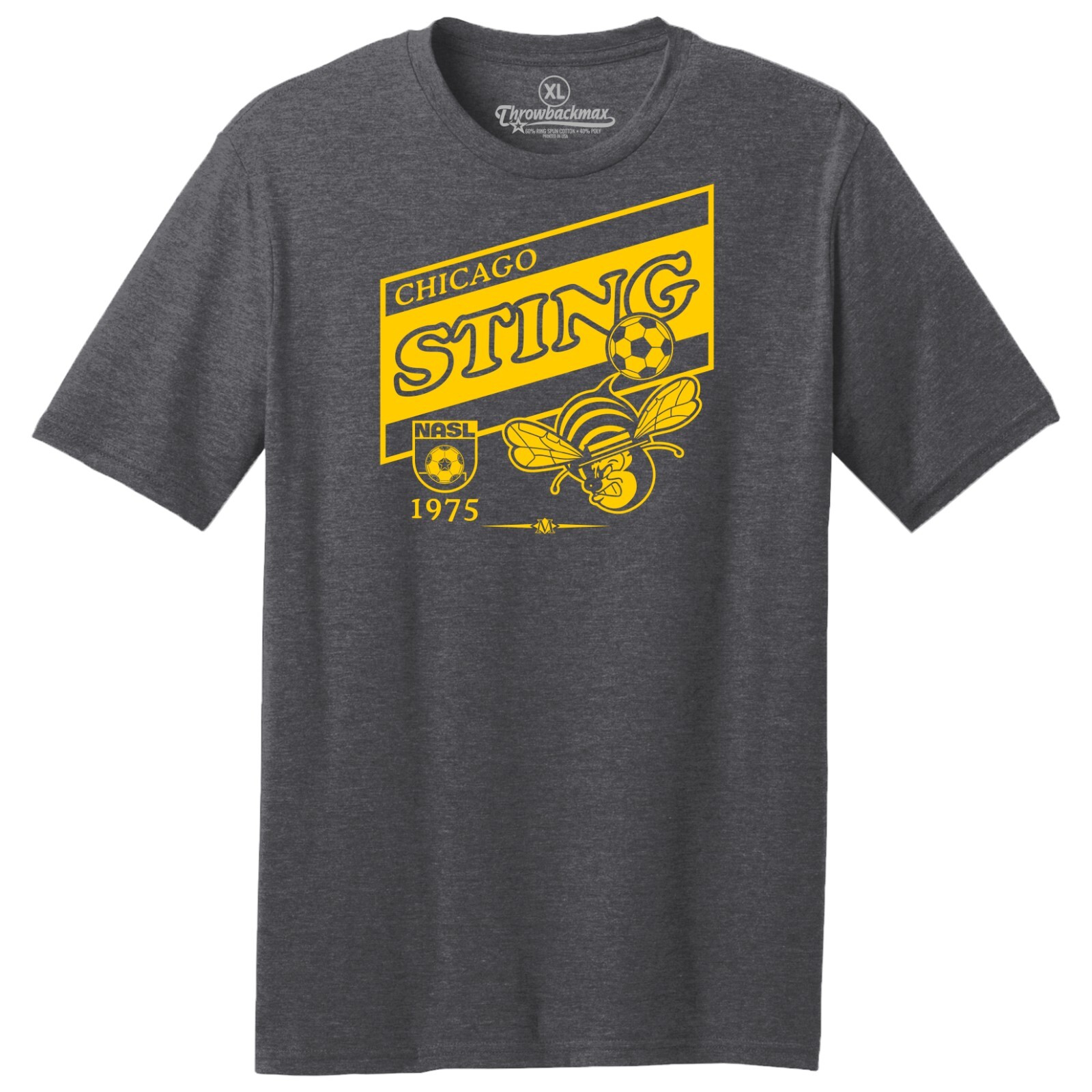 Chicago Sting 1975 Logo NASL Soccer TRI-BLEND Tee Shirt