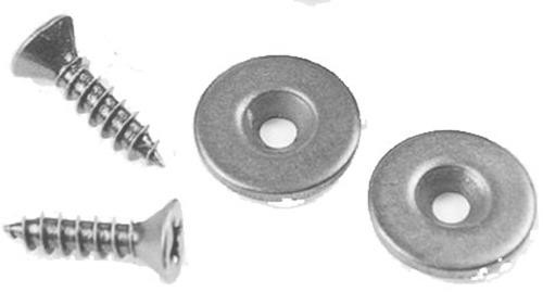 (12 Pack) Round Nickel Strike for Magnetic Catches with Screw - 5/8"