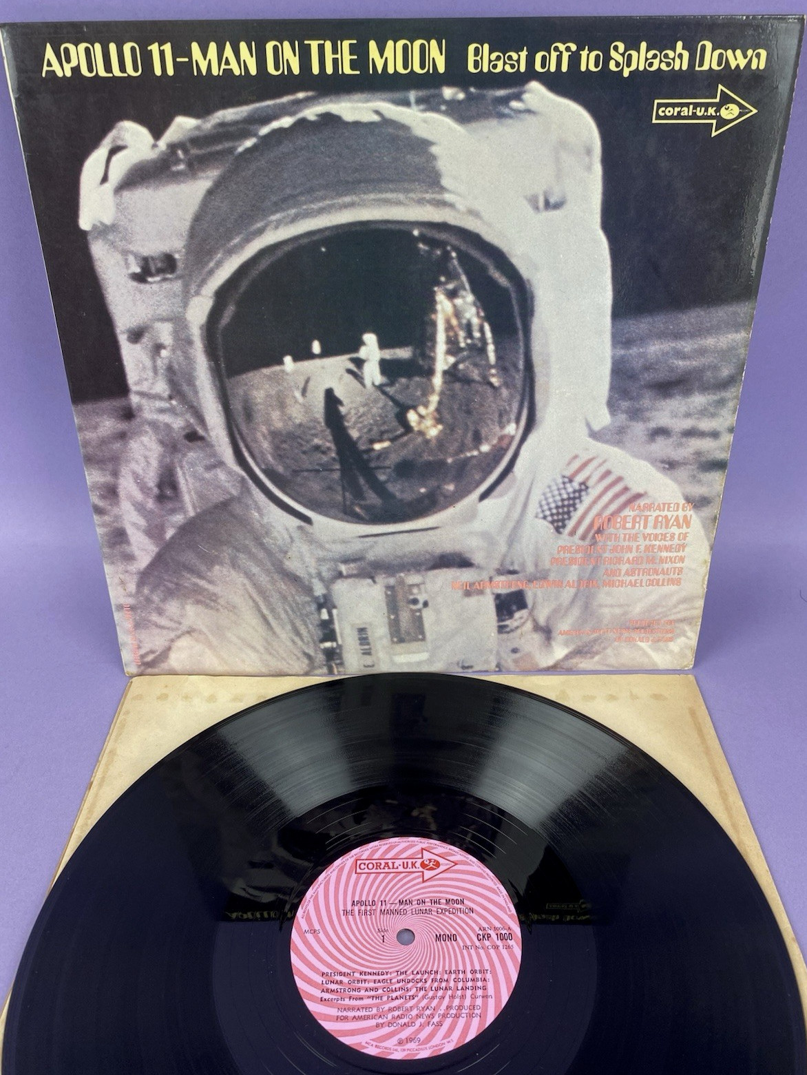 Apollo 11 - Man On The Moon - Blast Off To Splash Down 1969 Vinyl LP Record