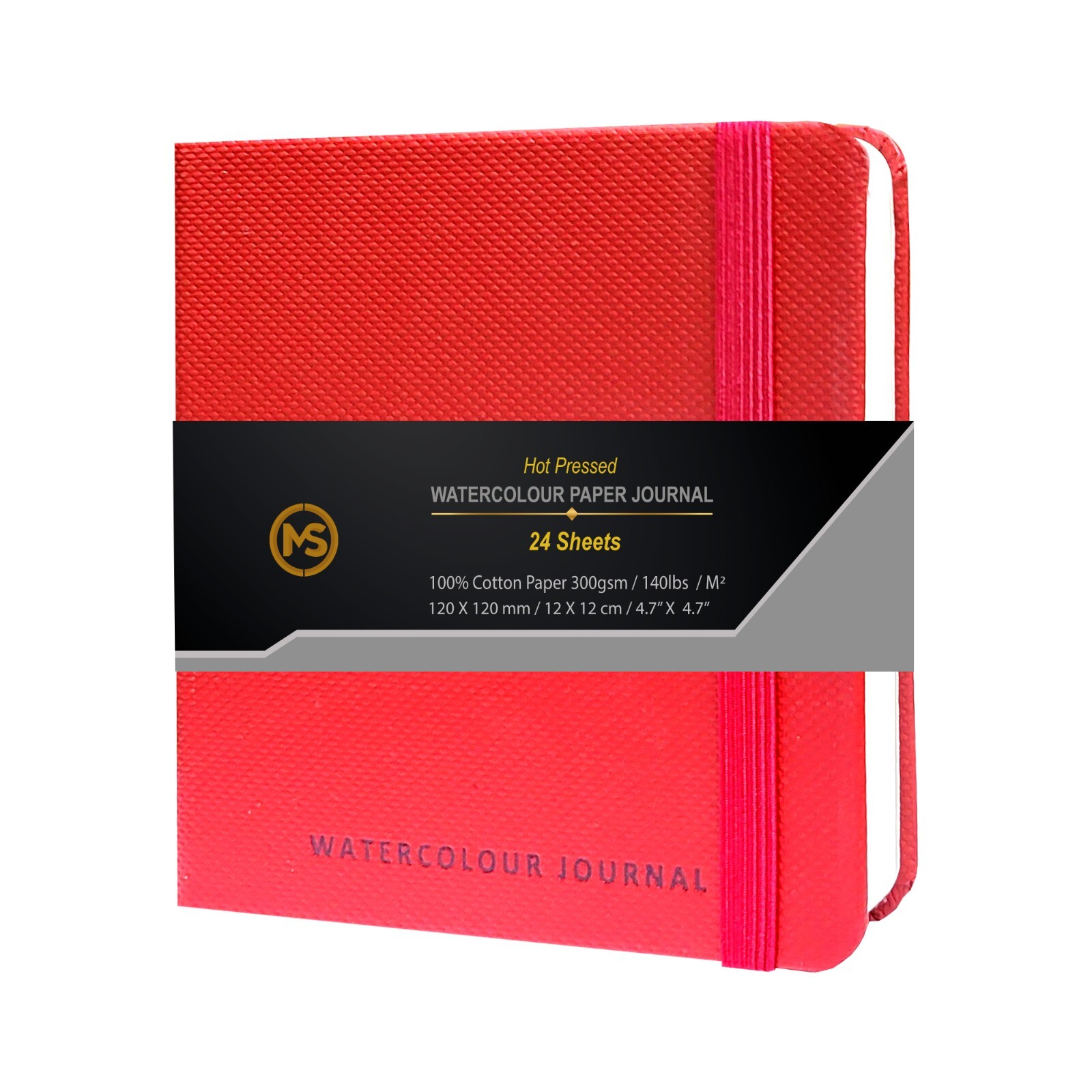 Watercolour Journal Hot Pressed 300gsm 100% Cotton Paper 24 Sheet-4.7 X 4.7-Inch