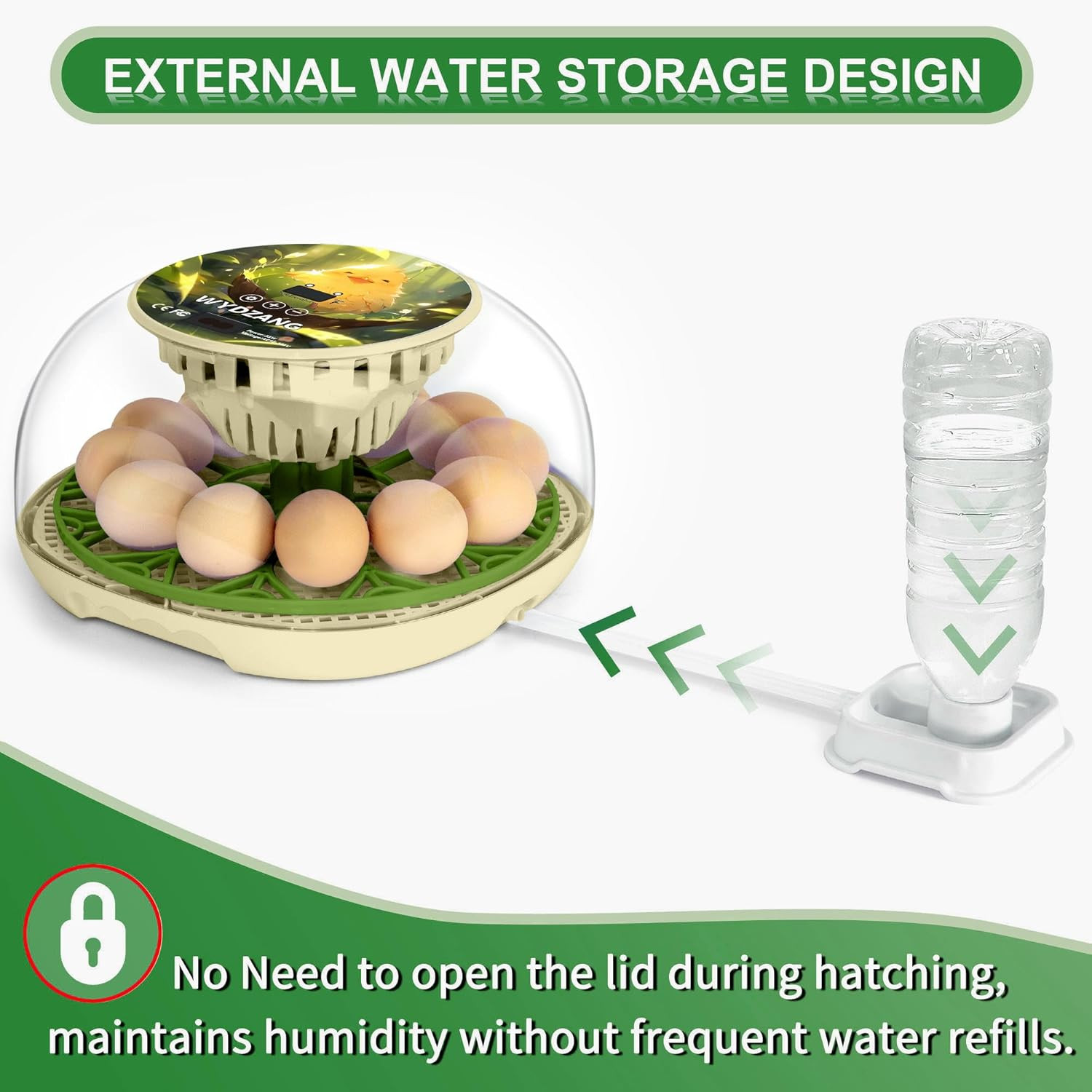 Smart Chicken Incubators for Hatching Eggs with Automatic Turner Small Poultry D