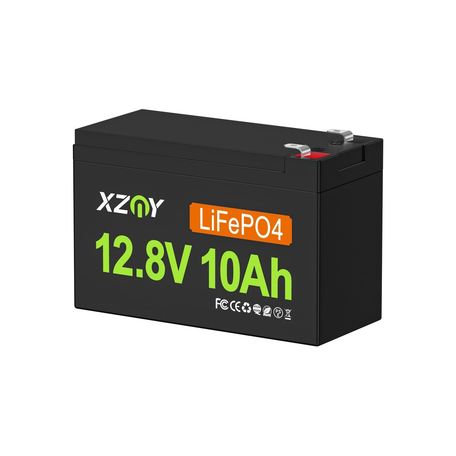 12V 10Ah LiFePO4 Battery, 5000+ Deep Cycles & 10-Year Lifetime, Lightweight L...