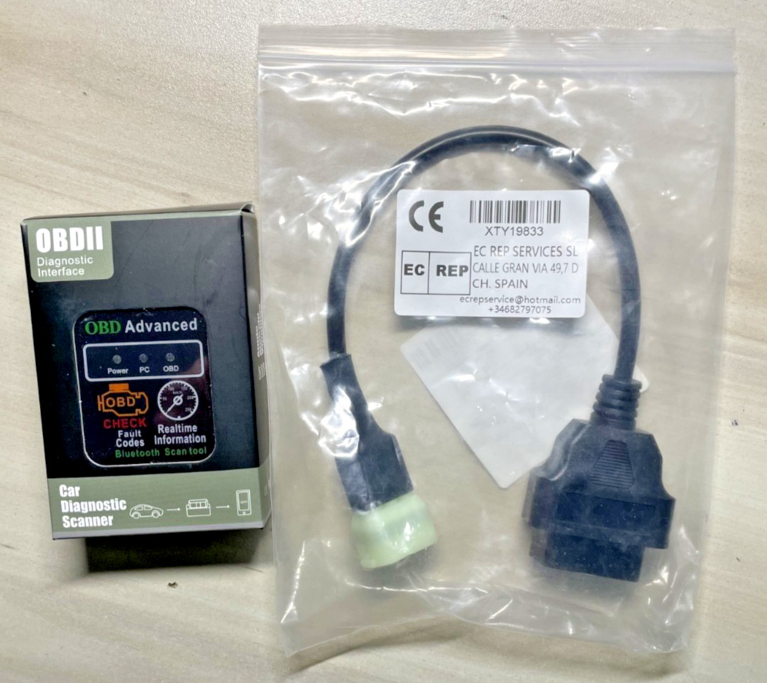 6Pin to 16pin OBD2 Adapter Cable for KTM Motorcycles + Free OBD2 Scanner