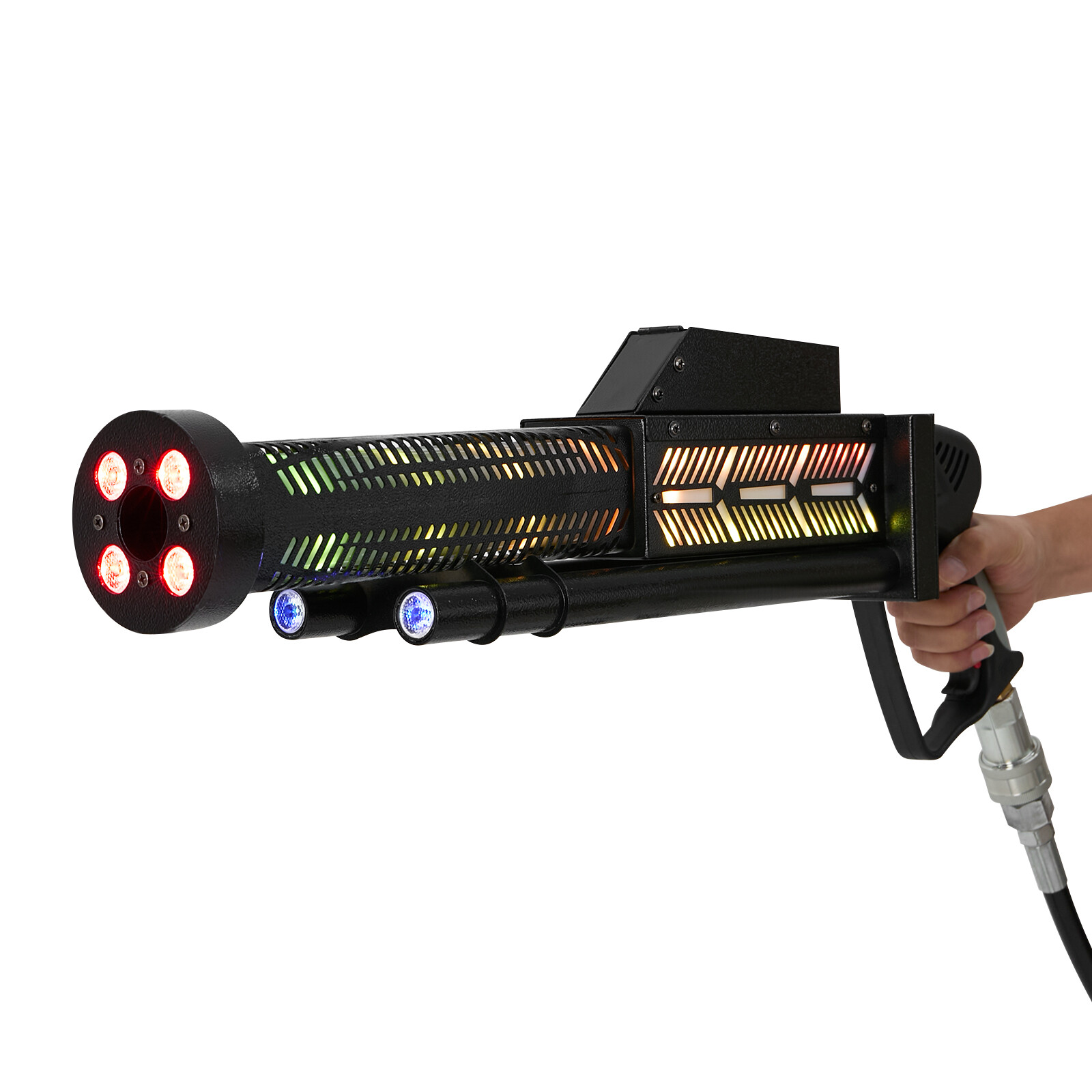 LED C02 Jet Confetti Machine Cannon CO2 Shotting Gun Fogger DJ Cryo+Gas hose