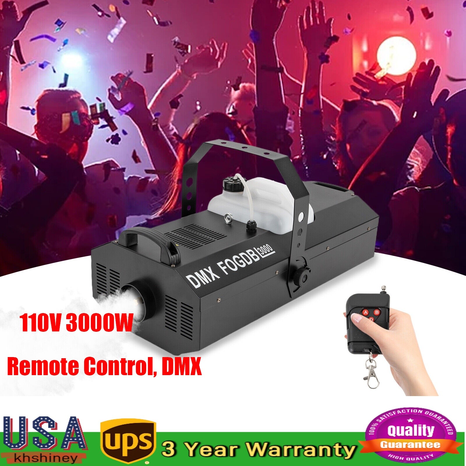3000W DMX Fog Machine Stage Fogger Smoke Machine DJ Fog Smoke Effect 30000CFM