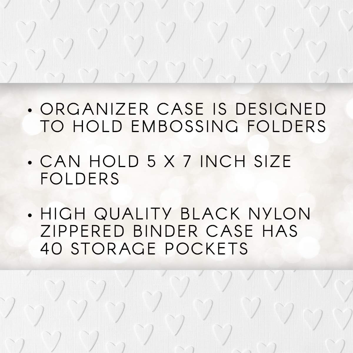 Embossing Folder Storage Case, Black Nylon Zipper Binder