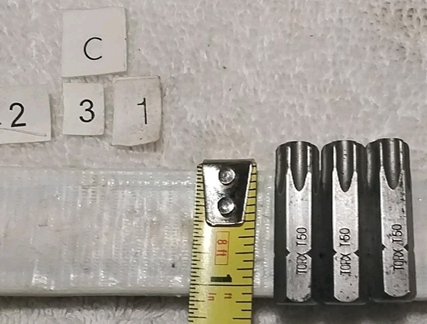 3pc TORX T-50 5/16" HEX ×1-1/4" LONG
