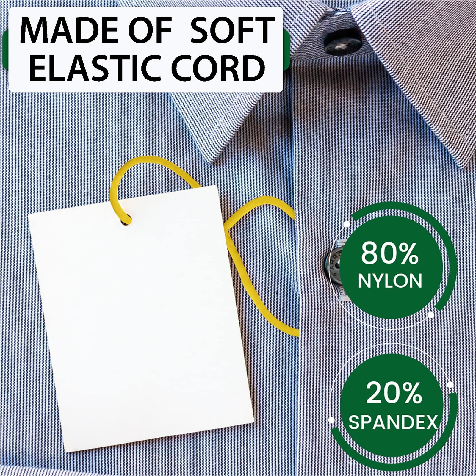 Mandala Crafts Teal Soft Elastic Cord – 20 Yards 5mm Flat Nylon Fabric Spande...