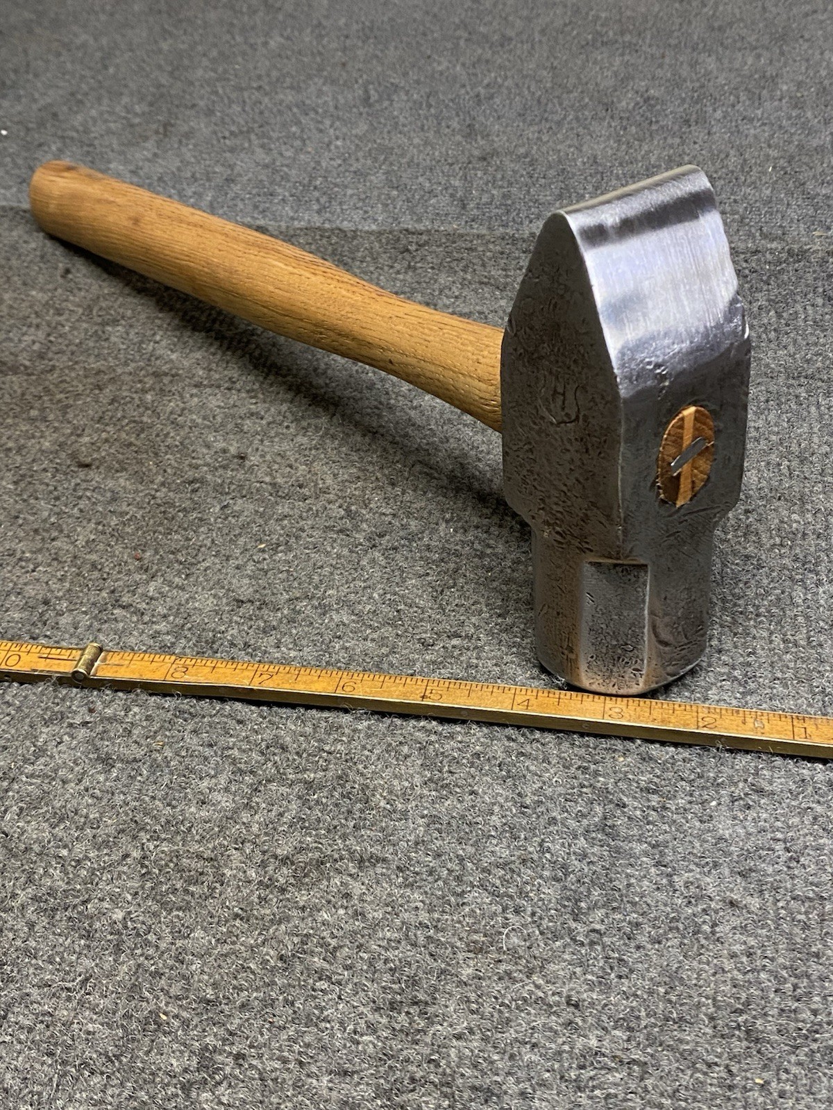 Vintage Hubbard 4 Lb Cross Peen Hammer With Octagon Face And New Handle USA