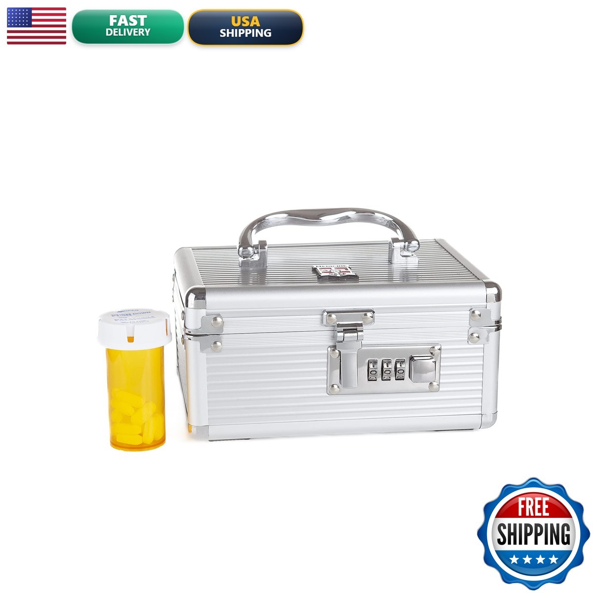 MEDICINE RX SAFE Medication Carrying Case - Xtra Small/Silver MCC-XS