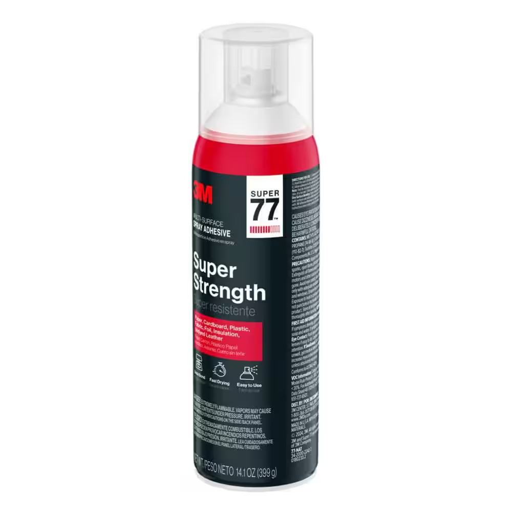 3M Super 77 Multi-Surface Spray Adhesive, 14.1 Oz., Low VOC, Quick Bond, Fast Dr