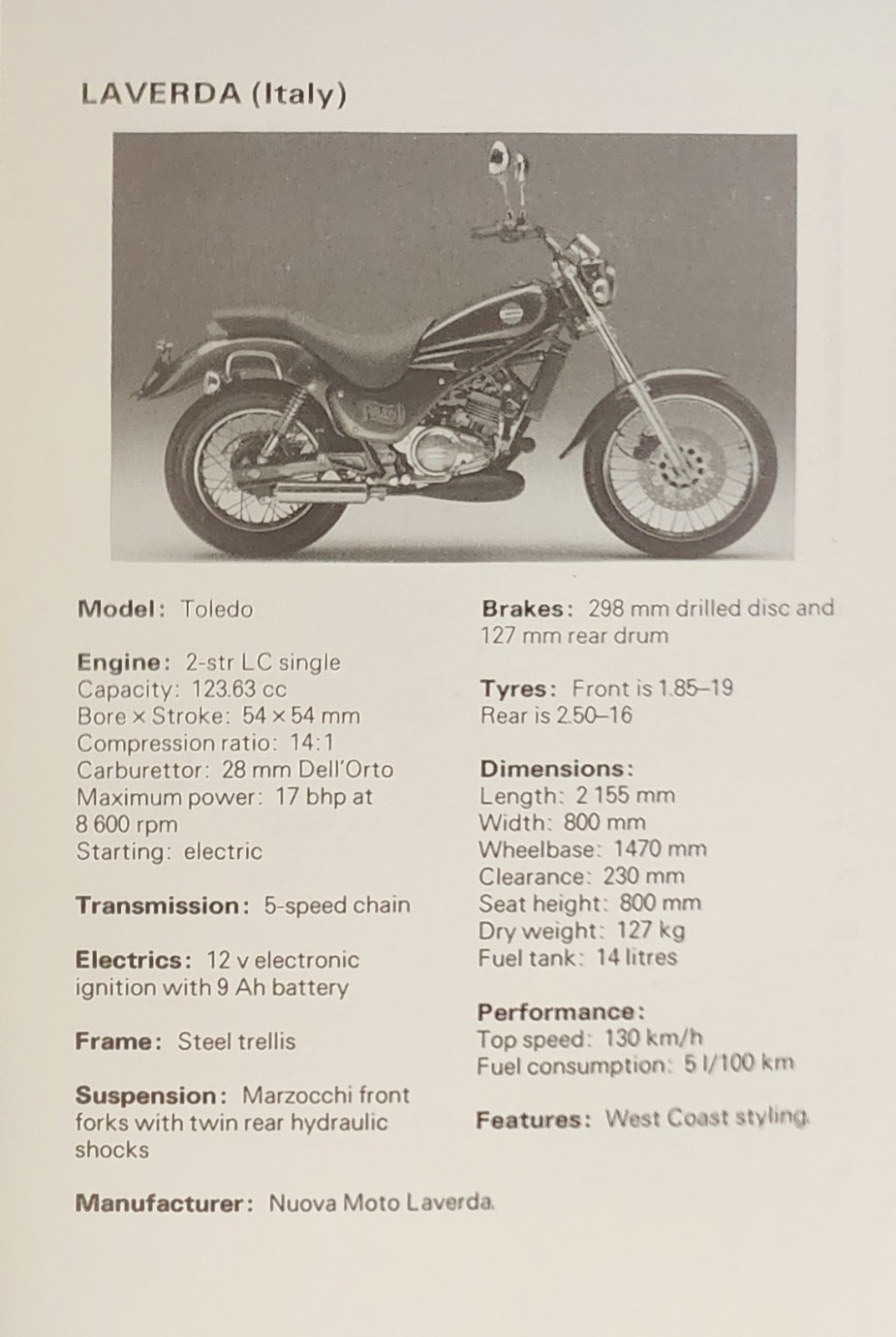 Laverda Motorcycle Picture Original Vtg Detail Info Bike Sheet