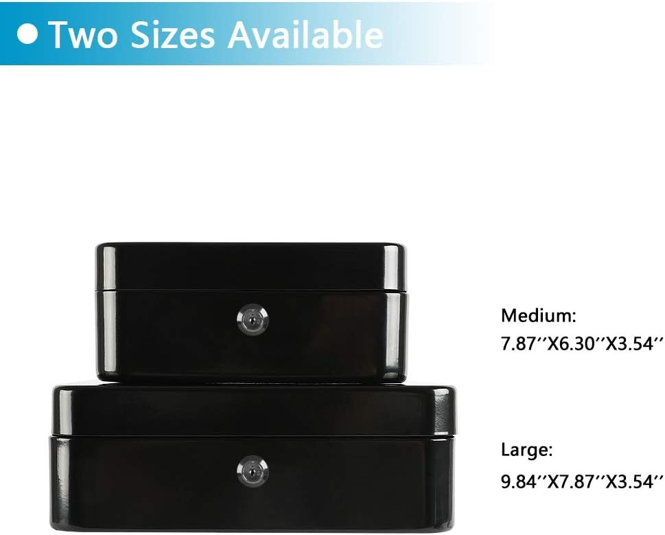 Large Steel Cash Box Safe Chest Key Lock Money Document Cash Jewelry NEW