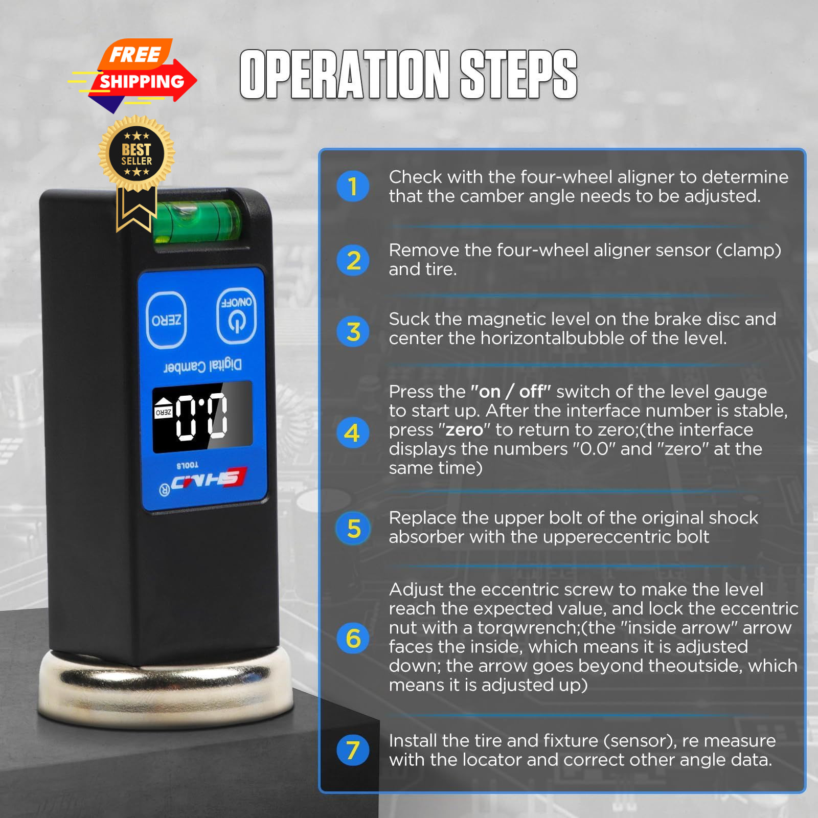 Universal Camber Gauge Digital Wheel Alignment Tool