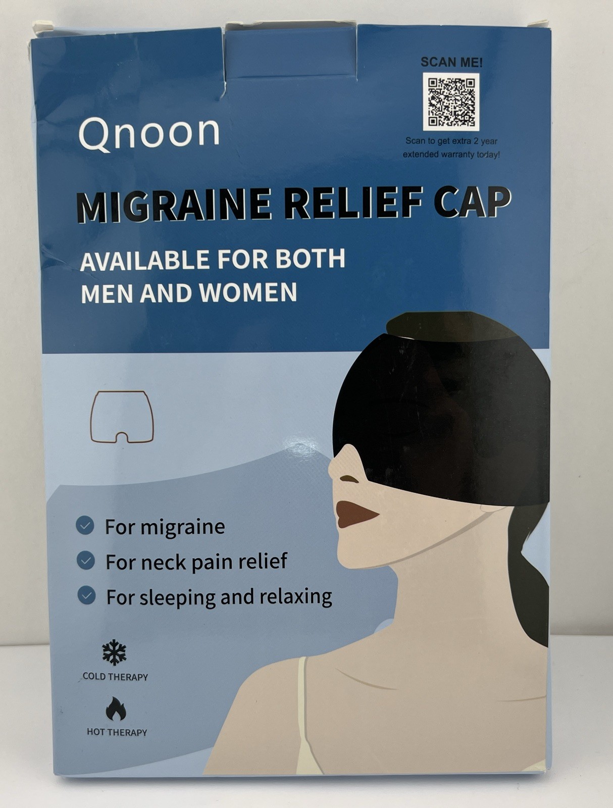 Qnoon Migraine Relief Cap Hot & Cold Therapy, Black *READ MORE* 1 count