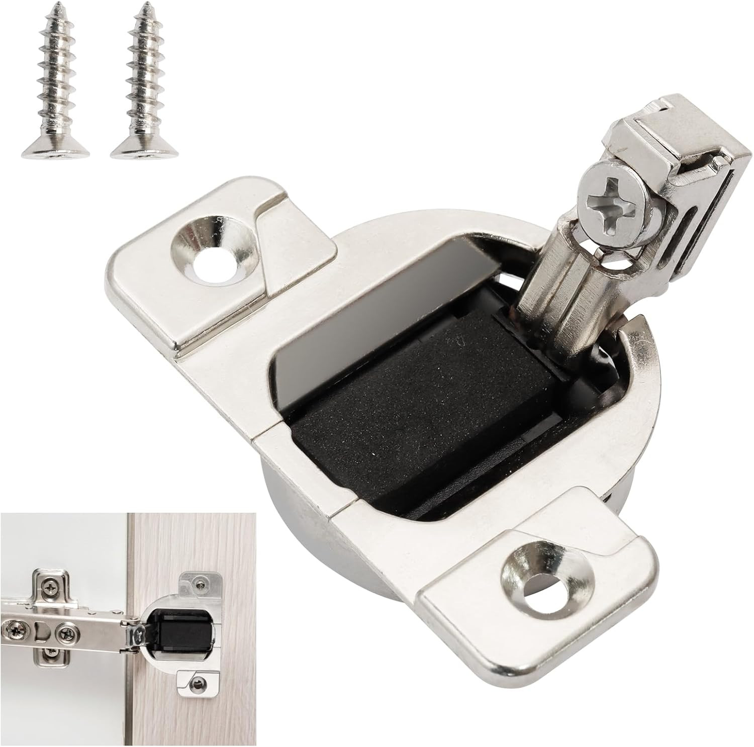 2-Pack 110-Degree Cabinet Door Hinges, Silver Replacement for Blum Compact 33 Sc