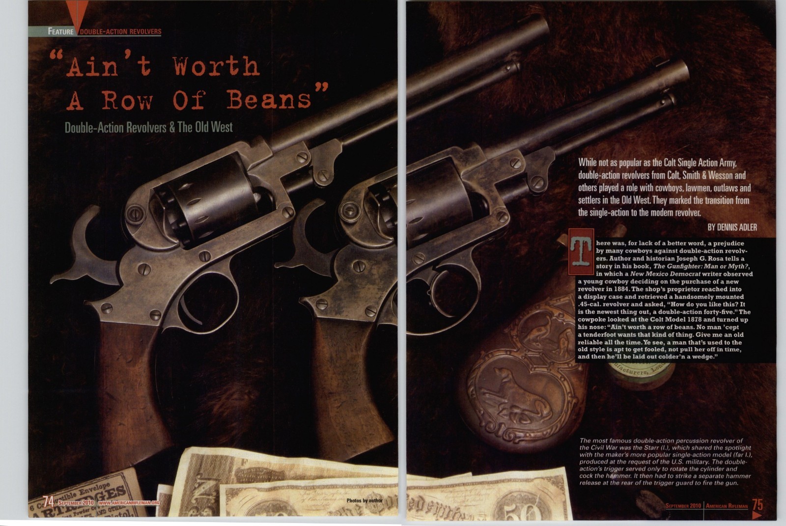 2010 Vtg Gun Print Ad Double Action Revolver 2 Gun Magazine Advertisement Photo