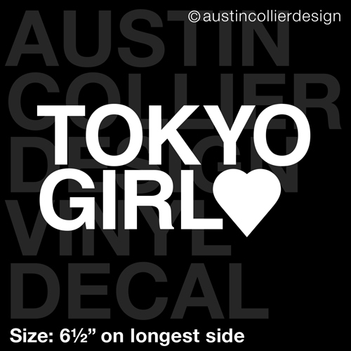 6.5" TOKYO GIRL vinyl decal car window laptop sticker - kawaii cute japan