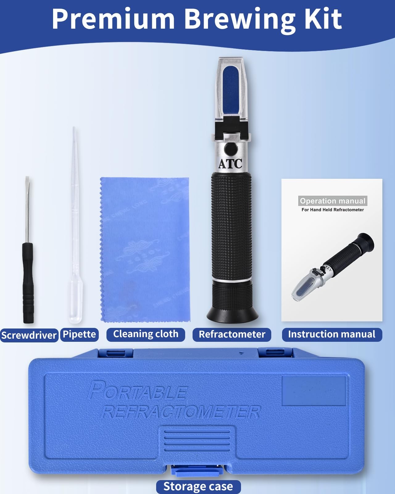 Brix Refractometer 0-90%, Meter with ATC, Accurate...