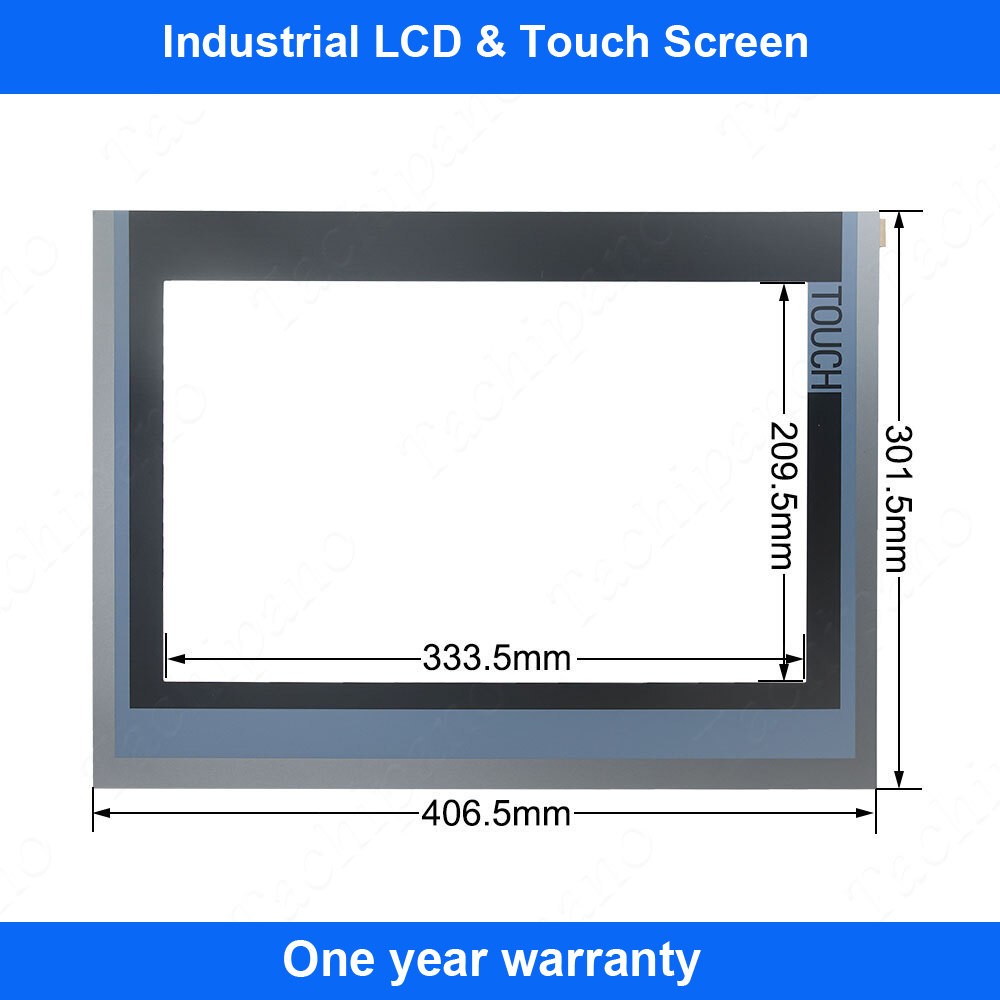 6AV2124-0QC02-0AX0 Touch Screen for 6AV2 124-0QC02-0AX0 TP1500 COMFORT + Overlay