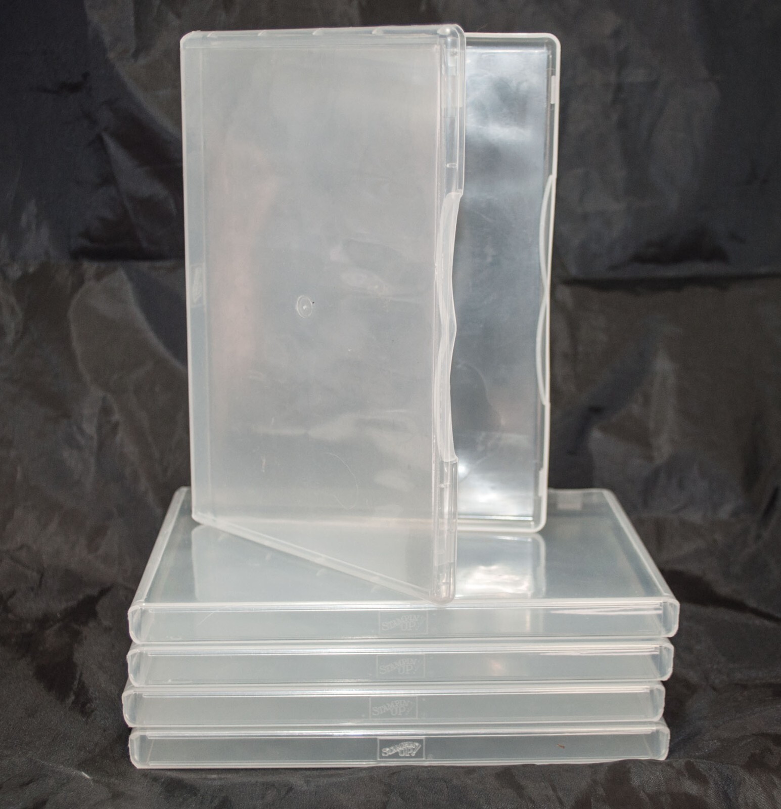 Lot of 5 Stampin Up Clear Plastic Rubber Stamp Set Storage Cases