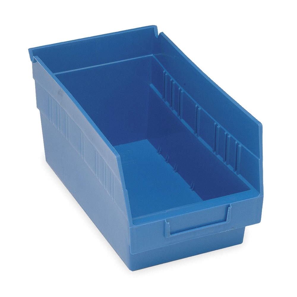 QUANTUM STORAGE SYSTEMS QSB202BL Shelf Bin,Blue,Polypropylene,6 in 2ZMN9