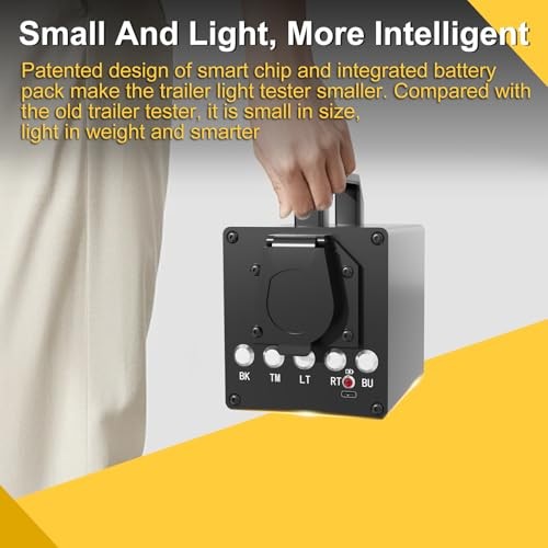Portable Trailer Light Tester Box, Wireless Remote Control Operation, Black