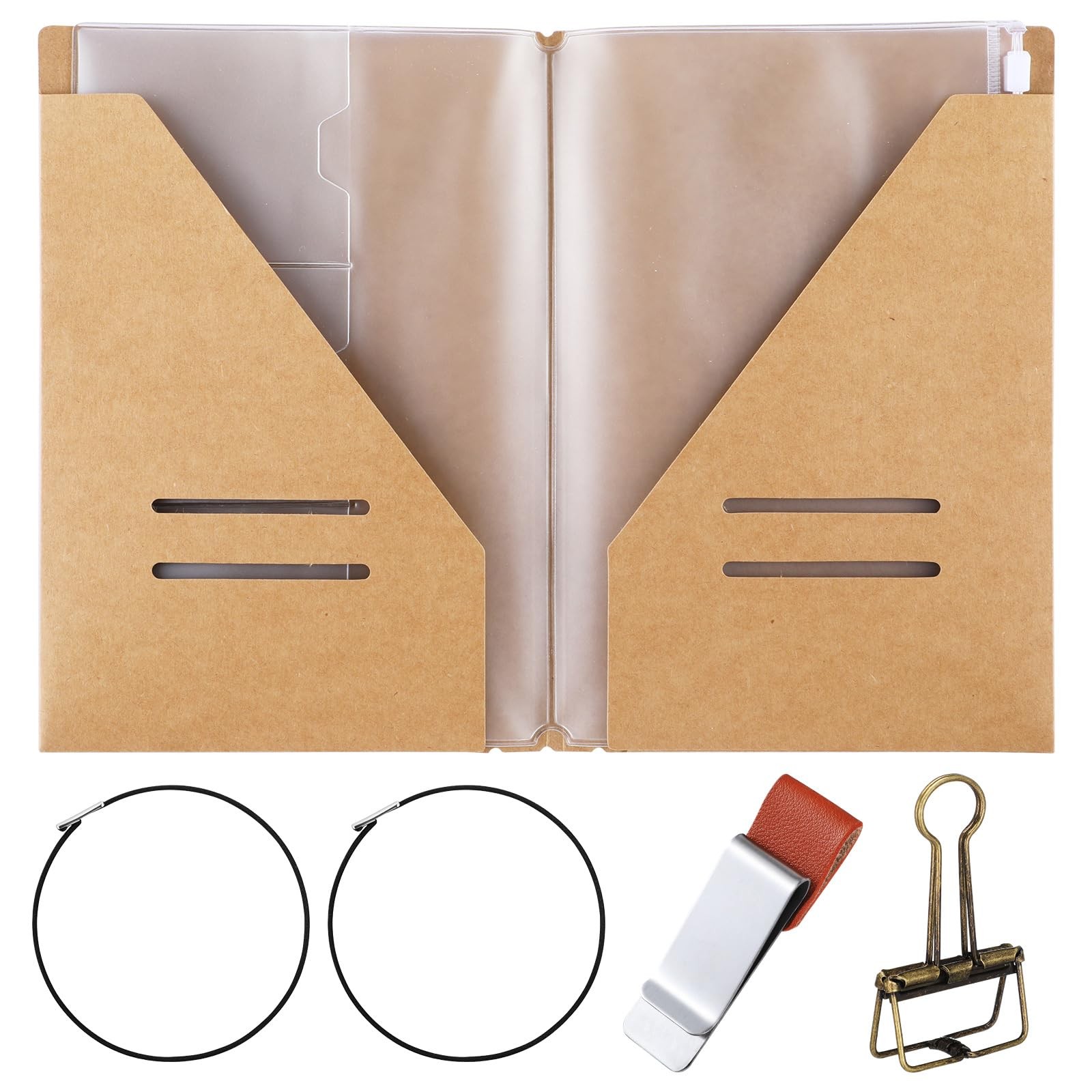 Travelers Journal Notebook Accessories Kit Include Travel Kraft File Folder, ...