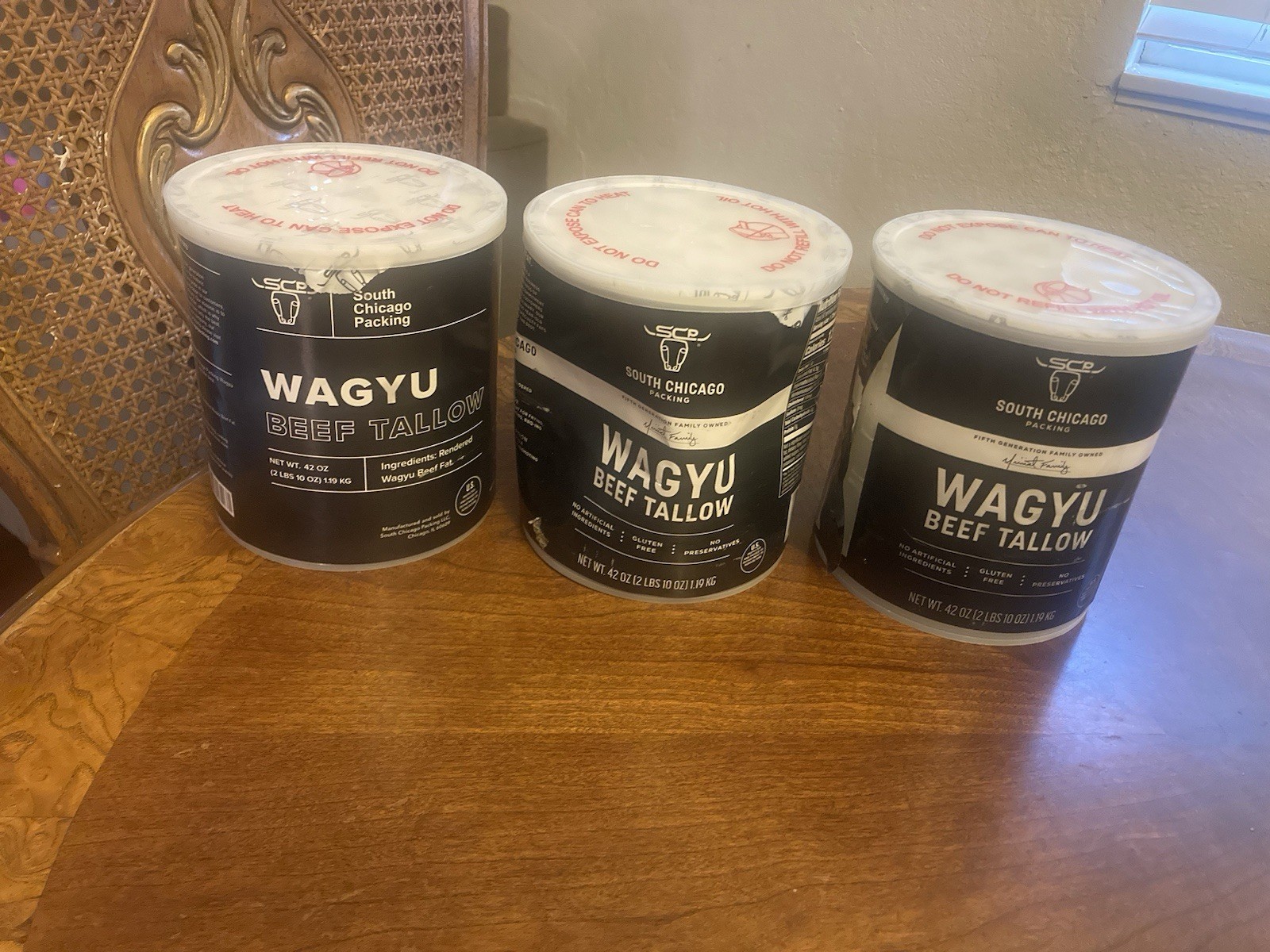 South Chicago Packing  Wagyu Beef Tallow Lot Of 3, 42 Ounces Each New 👋READ!