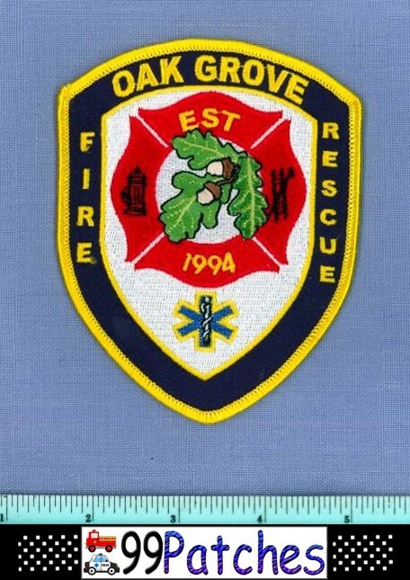 OAK GROVE OKLAHOMA Fire Rescue Shoulder Patch ACORN LEAVES EMS EMT 5B