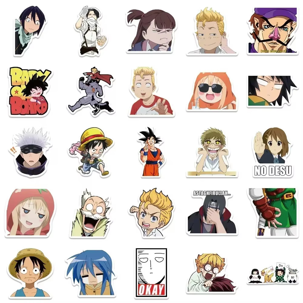 Anime Stickers 50 Pack Random Assortment One Piece Animation Variety Pack Set
