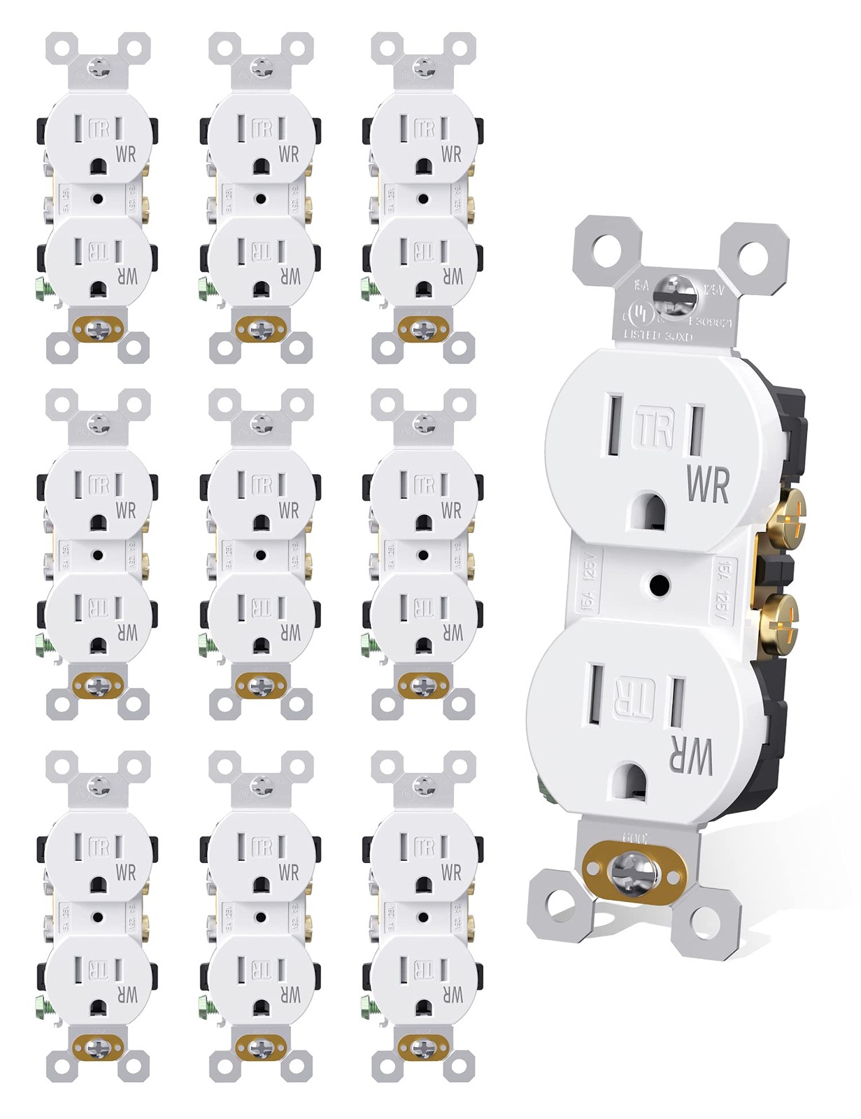 AIDA 15 Amps Outlets Duplex Electrical Receptacle Outlets,Weather Resistance ...