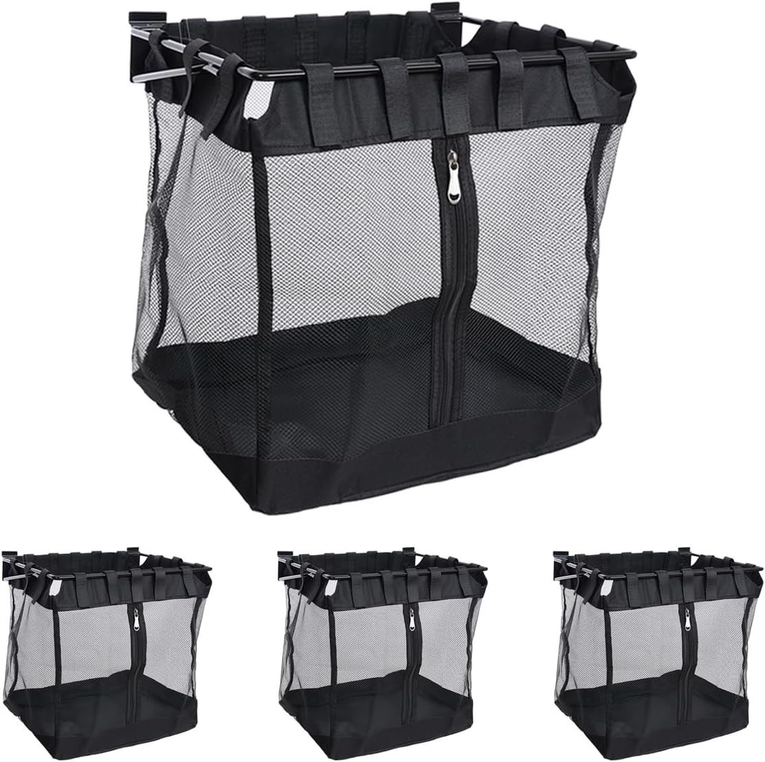 2Pcs Large Slatwall Baskets Mesh Slatwall Baskets W/ Zipper Mounted Storage
