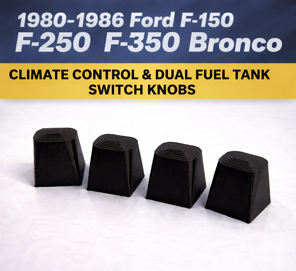 80-86 Ford F150 F250 F350 Bronco Fuel Tank Switch Climate Control Knob Set (4)
