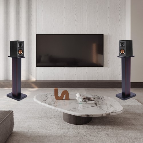 28" Inch Pair Bookshelf Speaker Stands Surround Sound Home Theater Black Walnut