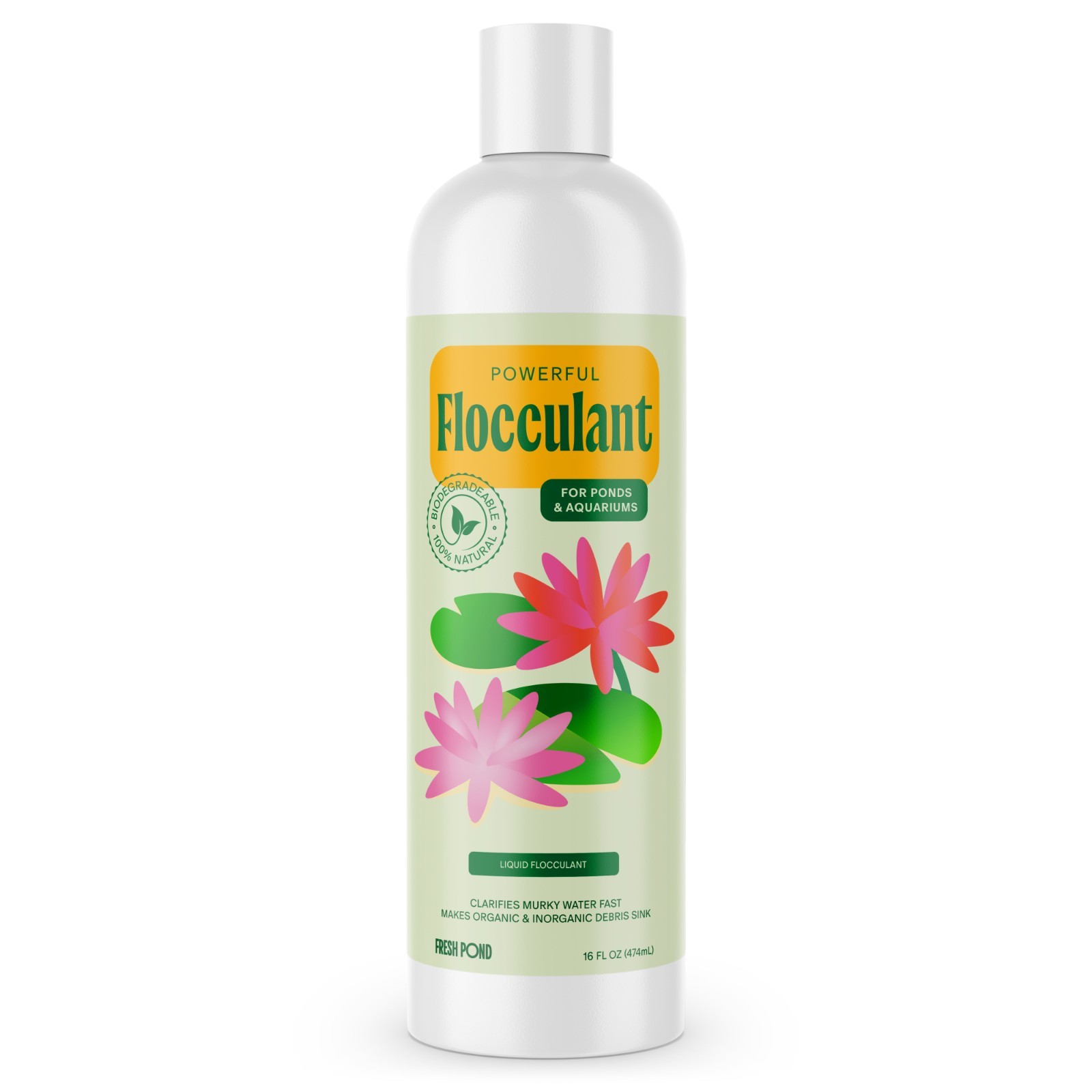 Flocculant for Aquariums, Ponds & Fountains – Water Clarifier - 1 qt.
