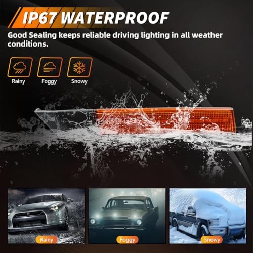 Front Side Marker Light Compatible with Toyo-ta MR-2 Amber Lens + Amber Light